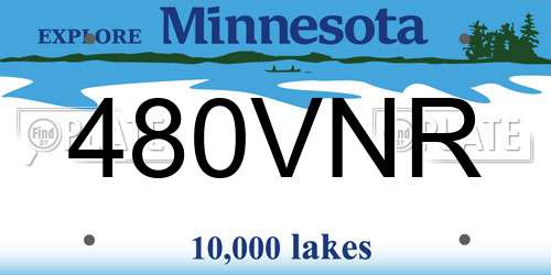 480VNR Minnesota License Plate
