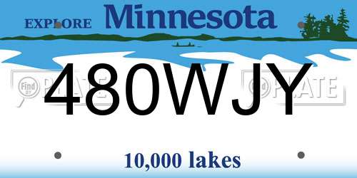 480WJY Minnesota License Plate