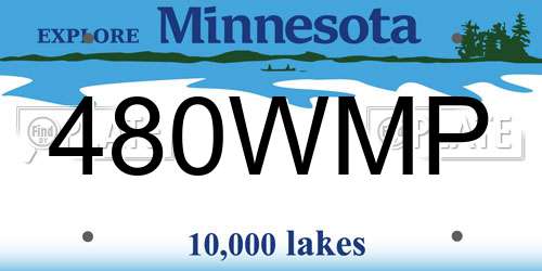 480WMP Minnesota License Plate