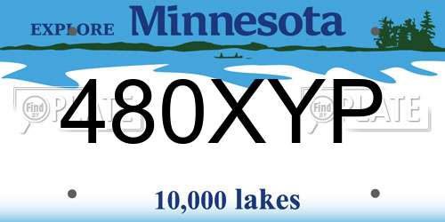 480XYP Minnesota License Plate