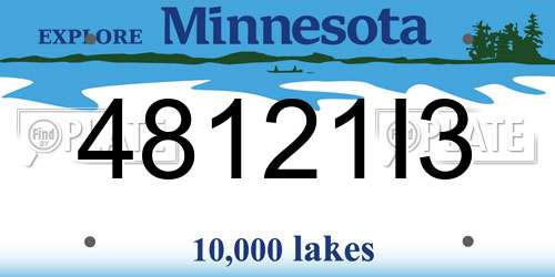 48121I3 Minnesota License Plate