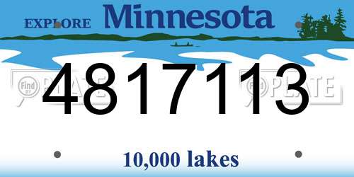 4817113 Minnesota License Plate