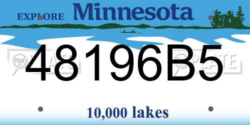 48196B5 Minnesota License Plate