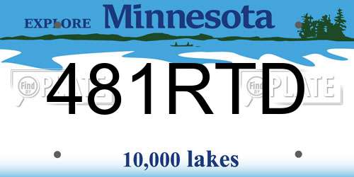481RTD Minnesota License Plate
