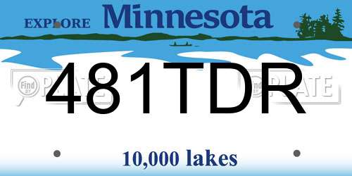 481TDR Minnesota License Plate