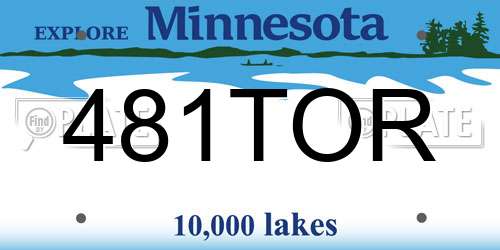 481TOR Minnesota License Plate
