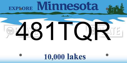 481TQR Minnesota License Plate
