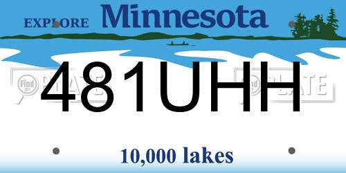 481UHH Minnesota License Plate