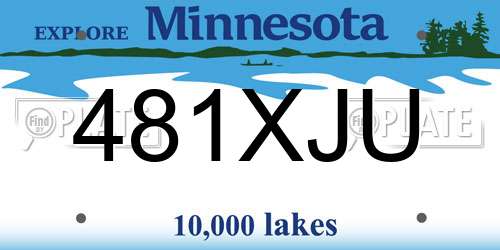 481XJU Minnesota License Plate