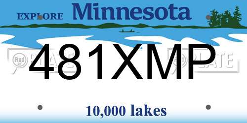 481XMP Minnesota License Plate