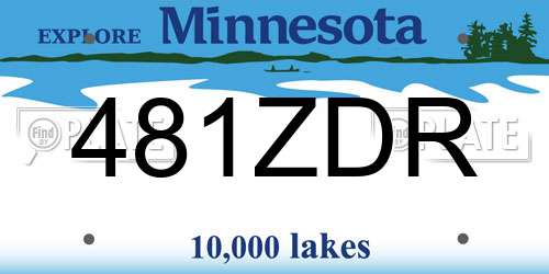 481ZDR Minnesota License Plate