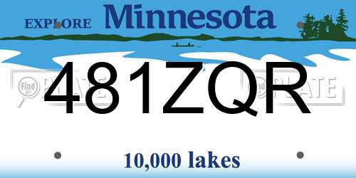 481ZQR Minnesota License Plate