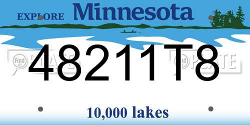 48211T8 Minnesota License Plate