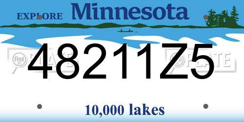48211Z5 Minnesota License Plate