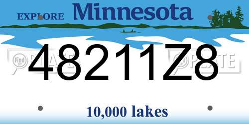 48211Z8 Minnesota License Plate