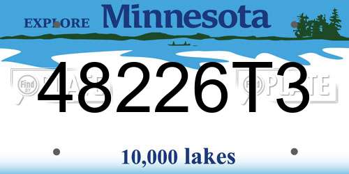 48226T3 Minnesota License Plate