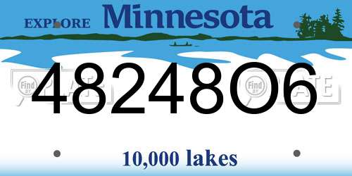 48248O6 Minnesota License Plate