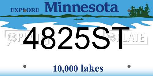 4825ST Minnesota License Plate