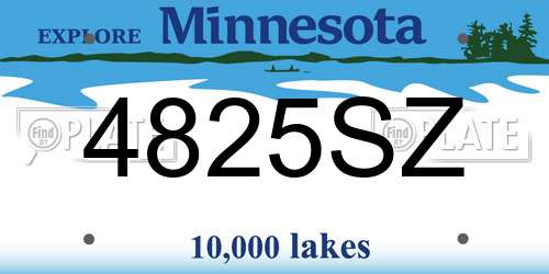 4825SZ Minnesota License Plate
