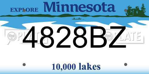4828BZ Minnesota License Plate