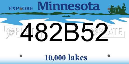 482B52 Minnesota License Plate