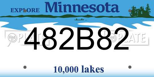 482B82 Minnesota License Plate