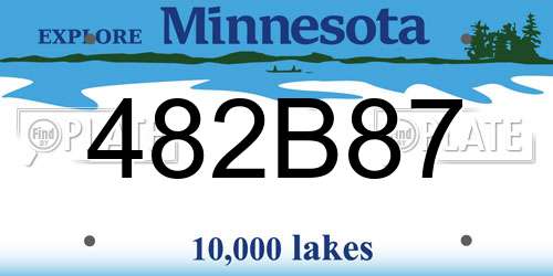 482B87 Minnesota License Plate