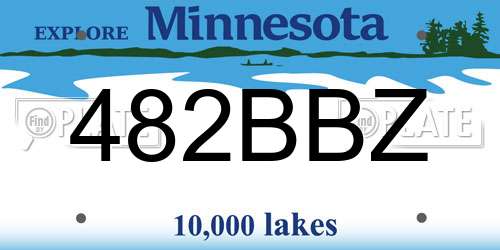 482BBZ Minnesota License Plate