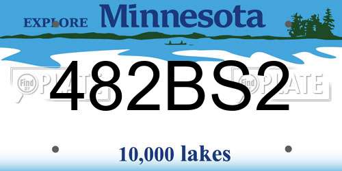 482BS2 Minnesota License Plate