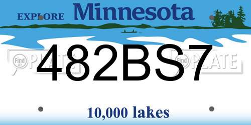 482BS7 Minnesota License Plate