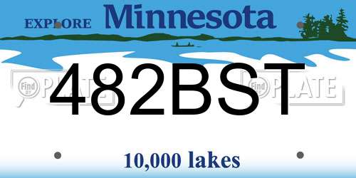 482BST Minnesota License Plate