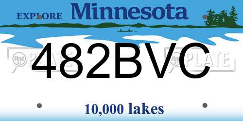 482BVC Minnesota License Plate