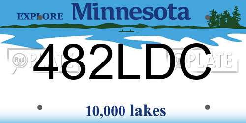 482LDC Minnesota License Plate
