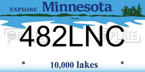 482LNC Minnesota License Plate