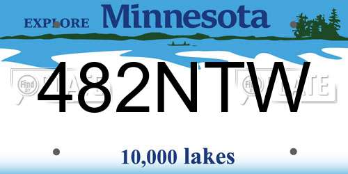 482NTW Minnesota License Plate