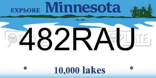 482RAU Minnesota License Plate