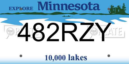 482RZY Minnesota License Plate