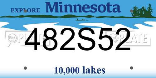 482S52 Minnesota License Plate