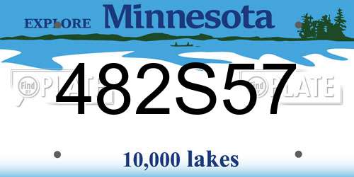 482S57 Minnesota License Plate