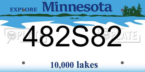 482S82 Minnesota License Plate