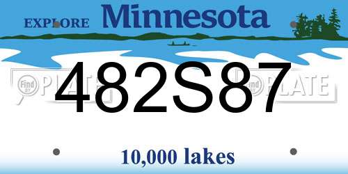 482S87 Minnesota License Plate