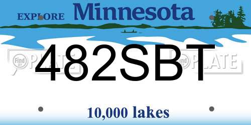 482SBT Minnesota License Plate