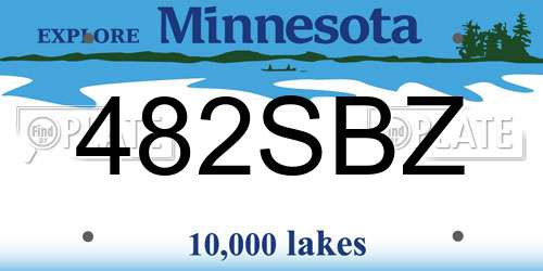 482SBZ Minnesota License Plate