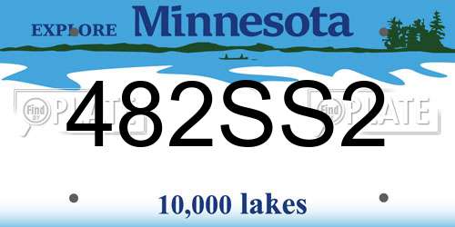 482SS2 Minnesota License Plate