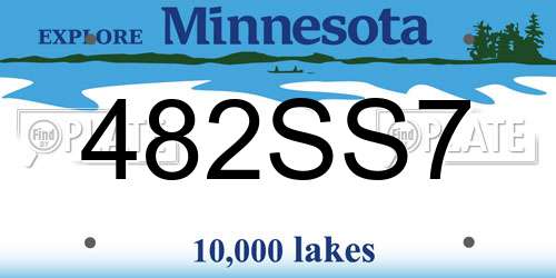 482SS7 Minnesota License Plate