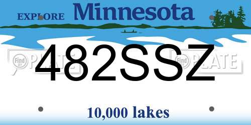 482SSZ Minnesota License Plate