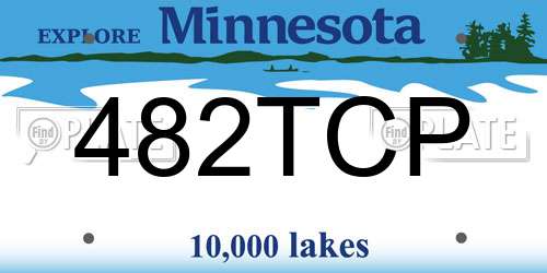 482TCP Minnesota License Plate