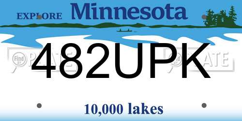 482UPK Minnesota License Plate