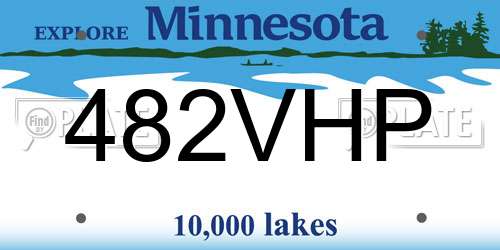 482VHP Minnesota License Plate
