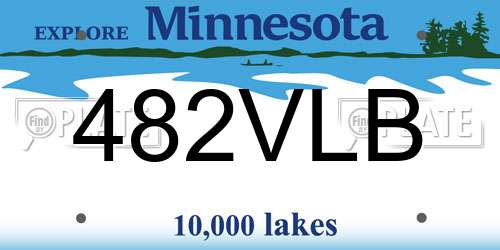 482VLB Minnesota License Plate
